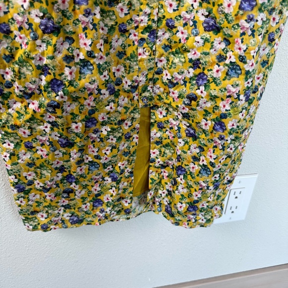 New Hope & Ivy Liberty Fabric Floral Dress Yellow NWT Boho Preppy Casual Size 8 - Picture 9 of 16